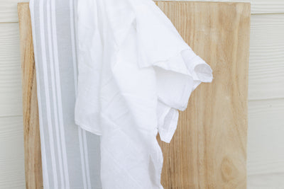 Dish Towel Bundles Mason Grove Farm Thick Grey Stripe with Flour Sack 