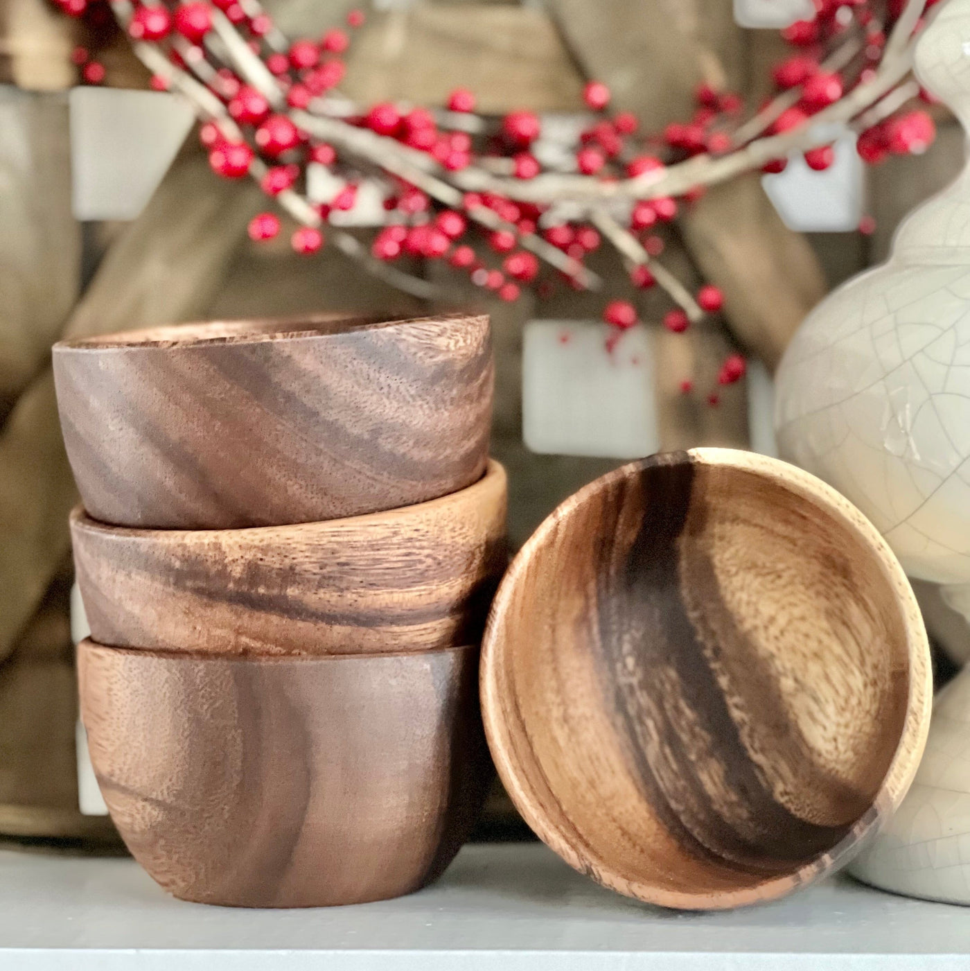 Carved Wooden Bowls - set of 4 Home & Garden Mason Grove Farm 