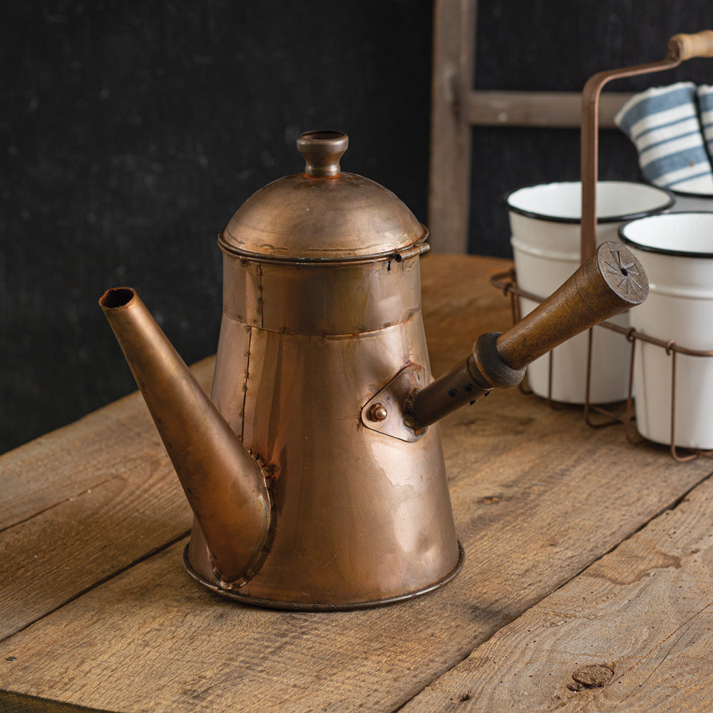 Copper Finish Coffee Pot with Handle Home Decor CTW Home 