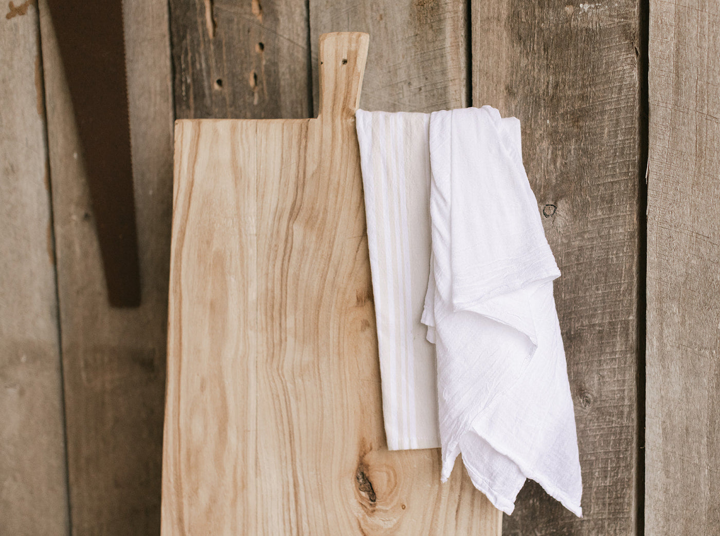 Dish Towel Bundles Mason Grove Farm Thick Beige Stripe with Flour Sack 