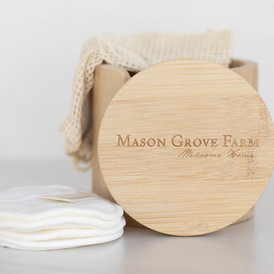 Organic Facial Pads with Bamboo Caddy Mason Grove Farm 